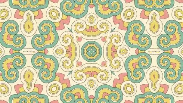 Caleidoscopio Secuencia Bucle Sin Costura Mandala Patrones Abstractos Multicolor Movimiento — Vídeo de stock