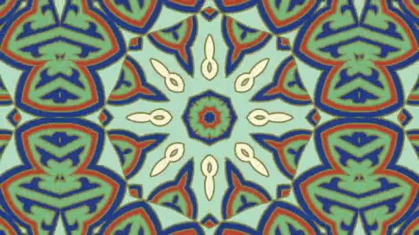 Kaleidoscope Seamless Loop Sequence Mandala Patterns Abstract Multicolored Motion Graphics — Stock Video