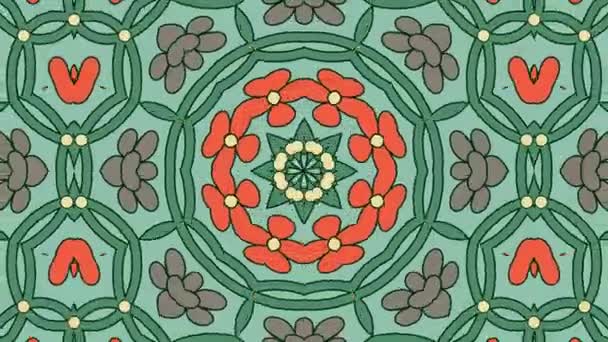 Kaleidoscope Seamless Loop Sequence Mandala Patterns Abstract Multicolored Motion Graphics — Stock Video