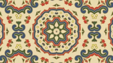 Kaleydoskop sorunsuz döngü sıra mandala desenler çok renkli hareketli grafik arka plan soyut. Yoga için ideal, kulüpleri, gösterir