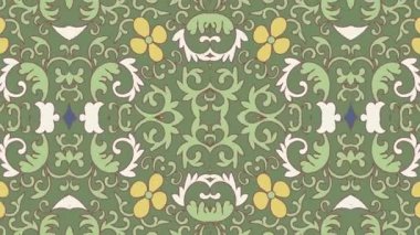 Kaleydoskop sorunsuz döngü sıra mandala desenler çok renkli hareketli grafik arka plan soyut. Yoga için ideal, kulüpleri, gösterir