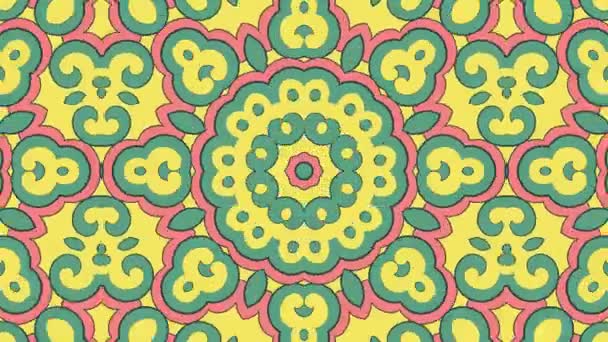 Kaleidoskop Nahtlose Schleifensequenz Mandala Muster Abstrakte Mehrfarbige Bewegungsgrafik Hintergrund Ideal — Stockvideo