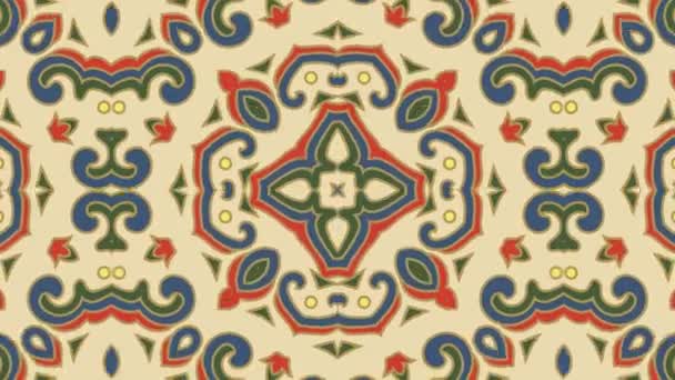 Kaleidoskop Nahtlose Schleifensequenz Mandala Muster Abstrakte Mehrfarbige Bewegungsgrafik Hintergrund Ideal — Stockvideo