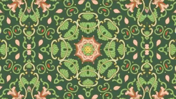 Kaleidoscope Seamless Loop Sequence Mandala Patterns Abstract Multicolored Motion Graphics — Stock Video