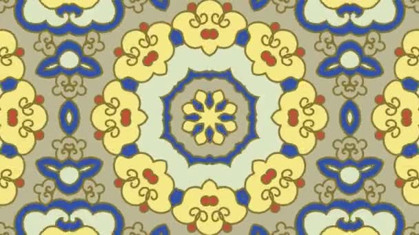 Kaleidoskop Bezešvé Smyčka Sekvence Mandala Vzory Abstraktní Vícebarevné Pohybu Grafiky — Stock video