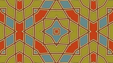 Kaleydoskop sorunsuz döngü sıra mandala desenler çok renkli hareketli grafik arka plan soyut. Yoga için ideal, kulüpleri, gösterir