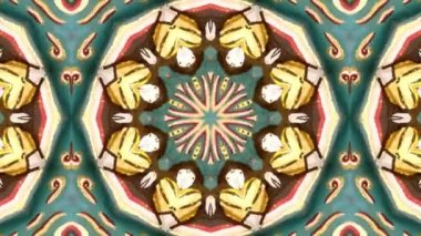Kaleydoskop sorunsuz döngü sıra mandala desenler çok renkli hareketli grafik arka plan soyut. Yoga için ideal, kulüpleri, gösterir