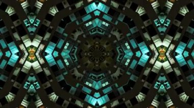 Kaleydoskop sorunsuz döngü sıra mandala desenler çok renkli hareketli grafik arka plan soyut. Yoga için ideal, kulüpleri, gösterir