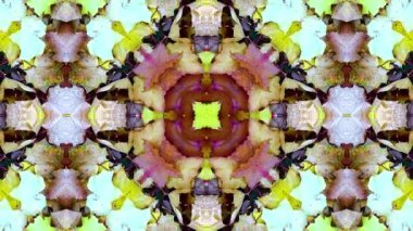 Kaleydoskop sorunsuz döngü sıra mandala desenler çok renkli hareketli grafik arka plan soyut. Yoga için ideal, kulüpleri, gösterir