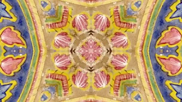 Caleidoscopio Secuencia Bucle Sin Costura Mandala Patrones Abstractos Multicolor Movimiento — Vídeo de stock
