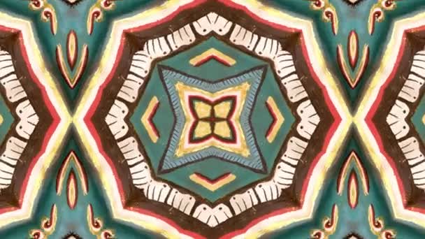 Caleidoscópio Sem Costura Ciclo Sequência Mandala Padrões Abstrato Multicolorido Movimento — Vídeo de Stock