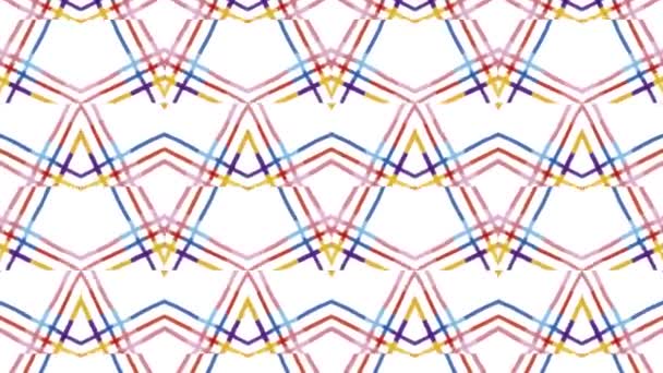 Caleidoscópio Sem Costura Ciclo Sequência Mandala Padrões Abstrato Multicolorido Movimento — Vídeo de Stock