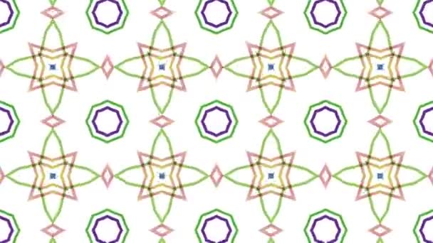 Kaléidoscope Boucle Transparente Séquence Mandala Motifs Abstraits Multicolores Fond Graphique — Video