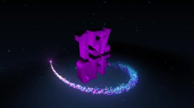 Sihirli shinning parçacık daire iz ve 3d afiş metin %15 uzakta