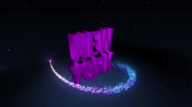 Sihirli shinning parçacık daire iz ve 3d başlık metni New York