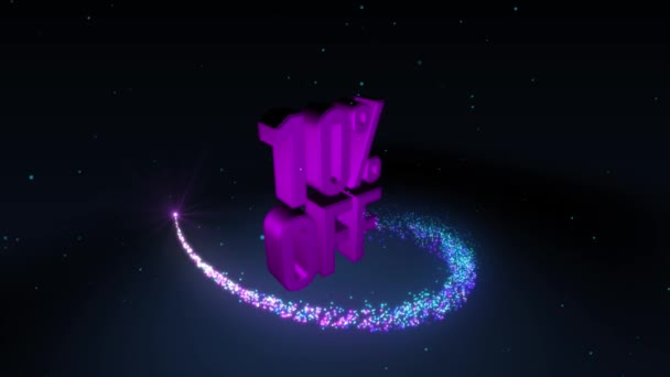魔法の輝く粒子サークル トレイルと バナー テキスト — ストック動画