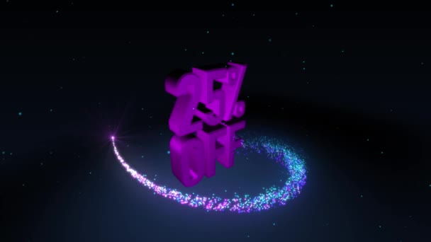 魔法の輝く粒子サークル トレイルと バナー テキスト — ストック動画