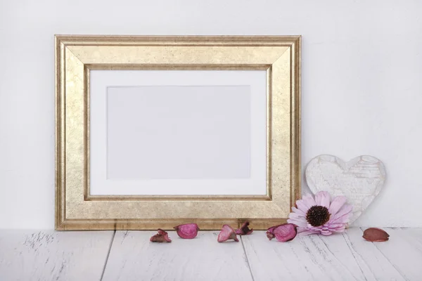 Stock photographie doré cadre photo artisanat décoration féminine — Photo