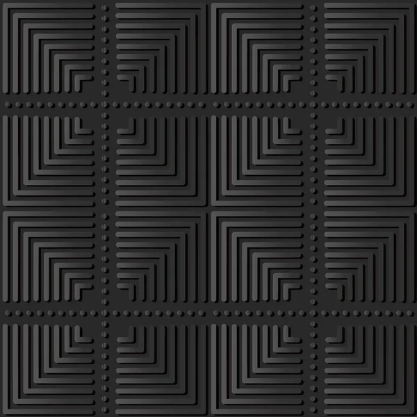 Тёмная бумага 3D Art Square Check Cross Round Dot Line — стоковый вектор