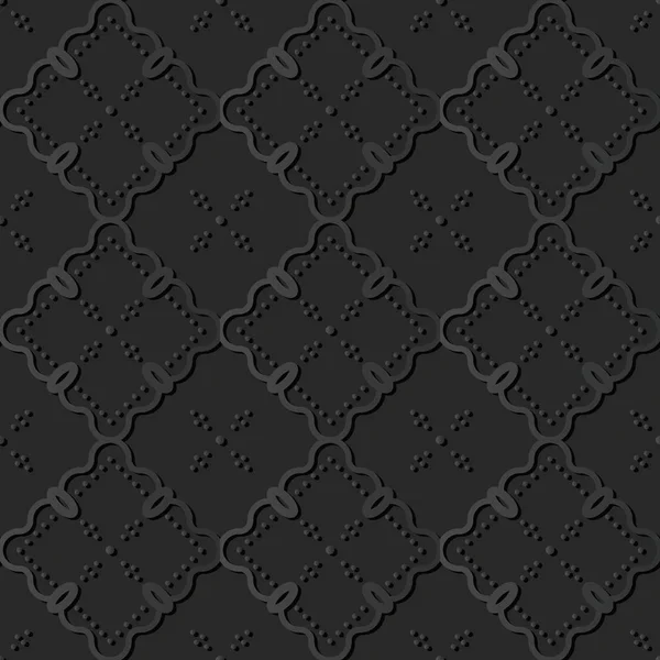 Тёмная бумага 3D Искусство Кривая Проверка кросс Vine Frame Dot Line — стоковый вектор