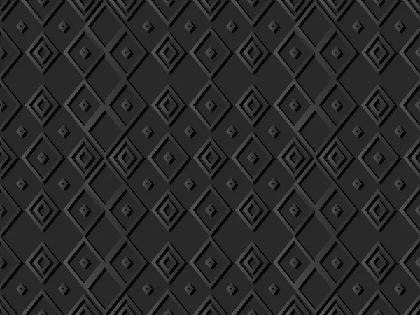 3D dunkle Papierkunst Diamant-Karo-Kreuz-Rautengeometrie — Stockvektor