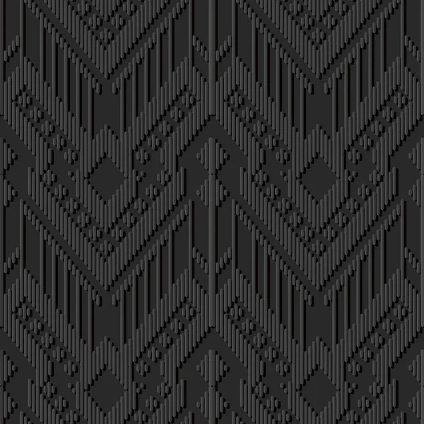 3D σκούρο χαρτί art βελονιά σταυρό έλεγχος τριγώνου πλαίσιο γραμμής — Διανυσματικό Αρχείο