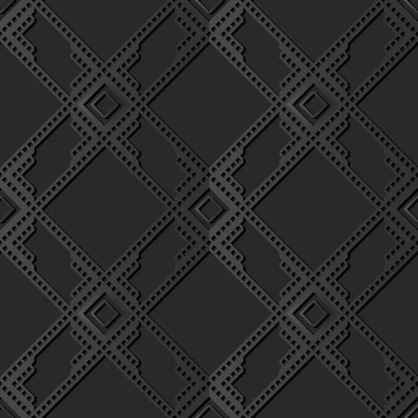 3D mörka papperskonst Square kontrollera Cross ram geometri raden — Stock vektor