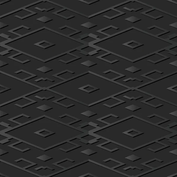 Cadre de traçabilité croisée Diamond Check en papier noir 3D — Image vectorielle