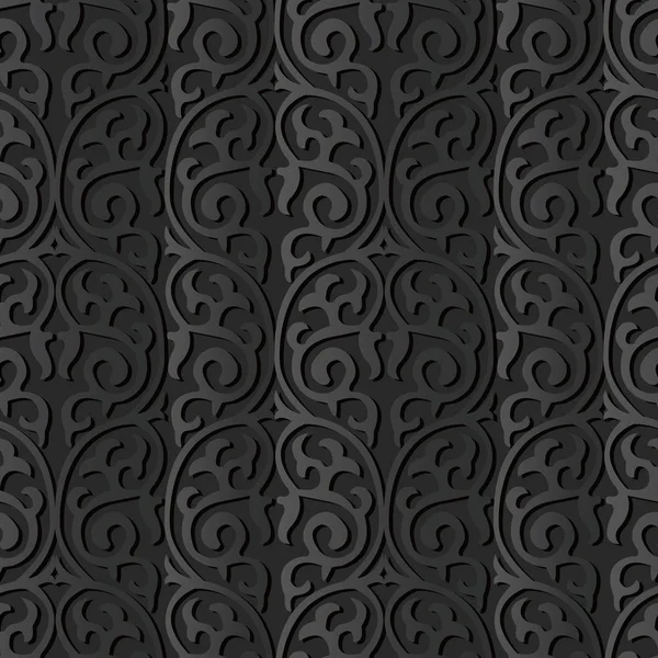 3D σκούρο χαρτί art γύρο σπειροειδής καμπύλη σταυρό πλαίσιο αμπέλου — Διανυσματικό Αρχείο