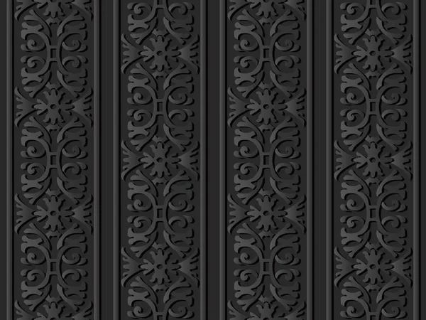 3D sötét papír művészet spirális görbe Cross kert keret búcsúztatták — Stock Vector
