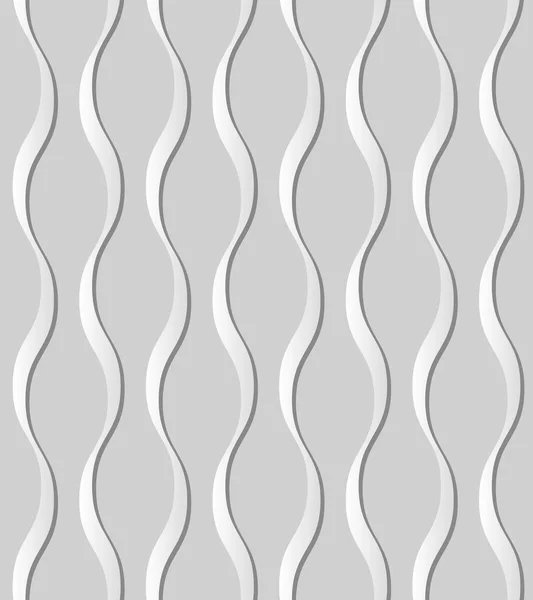 3d weißes Papier Kunst Kurve Spirale Kreuzwelle Linie — Stockvektor