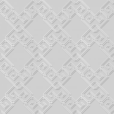 3D beyaz kağıt sanat kontrol kare çapraz sarmal zinciri kadraj