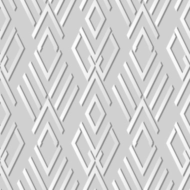 3D beyaz kağıt sanat geometri kare çapraz elmas kontrol