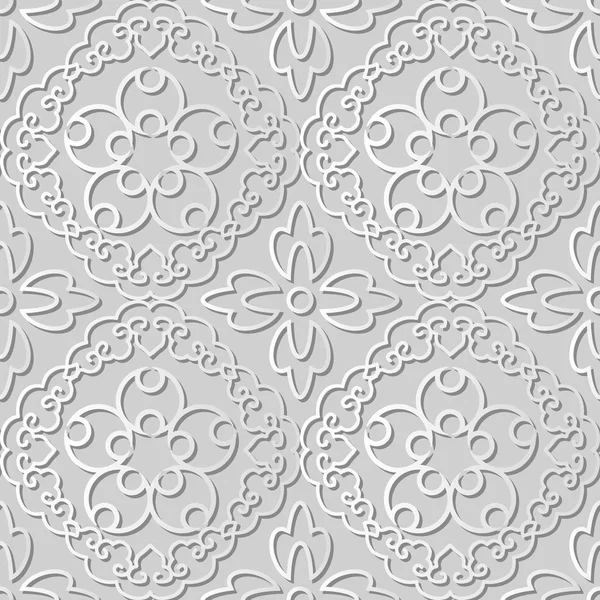 3D bílá kniha umění spirála Cross rám révy květina — Stockový vektor