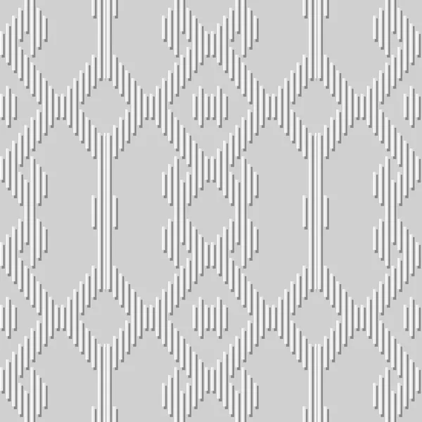 3D біле паперове мистецтво Мозаїчна геометрія Перевірити рамку — стоковий вектор