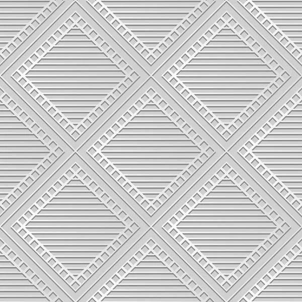 3D papier blanc art Square Check Cross Frame Line — Image vectorielle