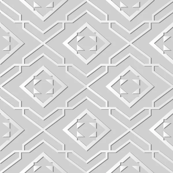 3D Biała Księga sztuki Star geometrii Sprawdź spirala krzyż ramki — Wektor stockowy