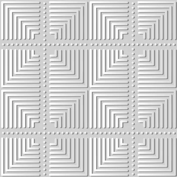 3D hvidt papir kunst Square Check Cross Round Dot Line – Stock-vektor