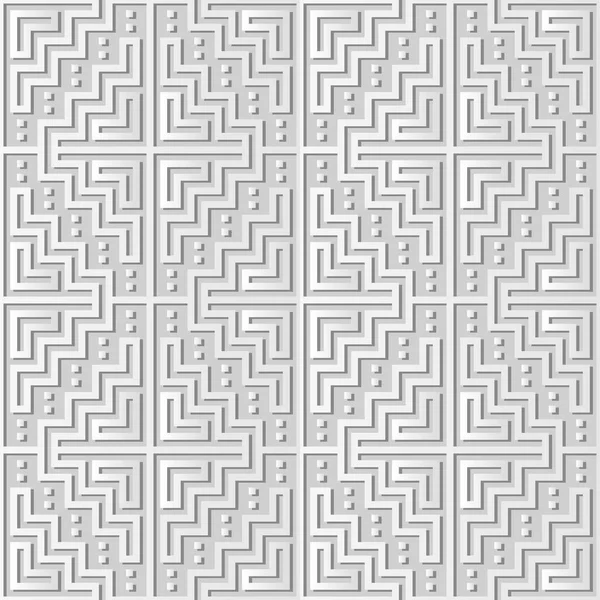 3D papier blanc art Mosaïque Pixel carré géométrie Cross Frame — Image vectorielle