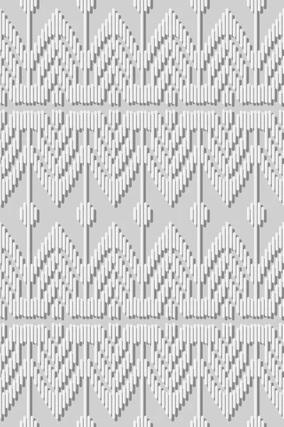 3D-Witboek art geometrie lijn geweven veelhoek Cross — Stockvector