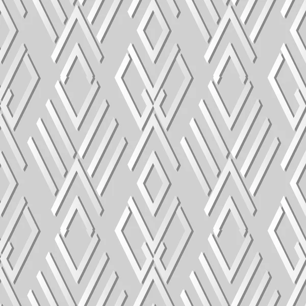 3D білий папір мистецтва Перевірте Алмазний хрест Геометрія Рамка — стоковий вектор