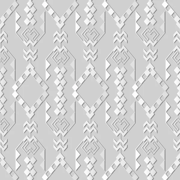 チェック三角形アボリジニ矢十字 3 d ホワイト ペーパー アート — ストックベクタ