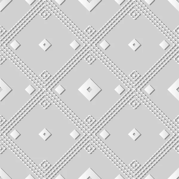 Cadre en papier blanc 3D Square Check Diamond Cross Dot Line — Image vectorielle