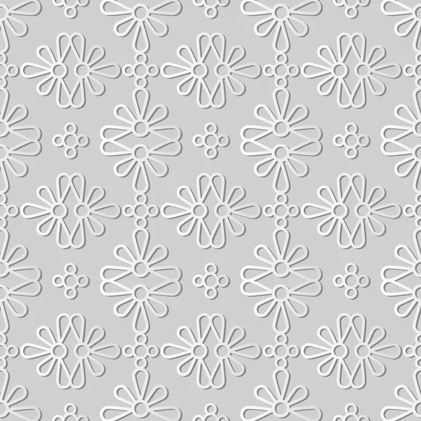 3D weißes Papier Kunst Runde Kurve Kreuz Blütenblätter Blume — Stockvektor