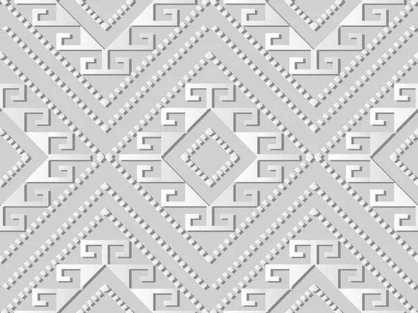 3D білий папір мистецтво Перевірте Діамантовий спіральний хрест рамка точкова лінія — стоковий вектор