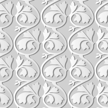 3D beyaz kağıt sanat eğrisi çapraz sarmal asma bitki yaprak