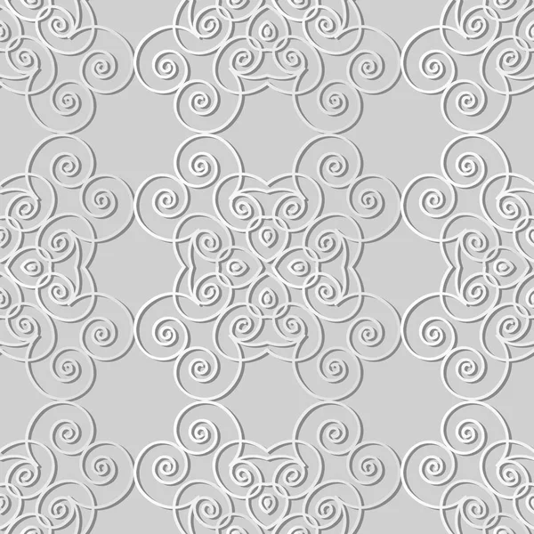 Art du papier blanc 3D Vortex Spiral Curve Cross Frame Vine — Image vectorielle