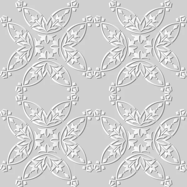 Art du papier blanc 3D Courbe Croix Ronde Fleur de Vigne — Image vectorielle