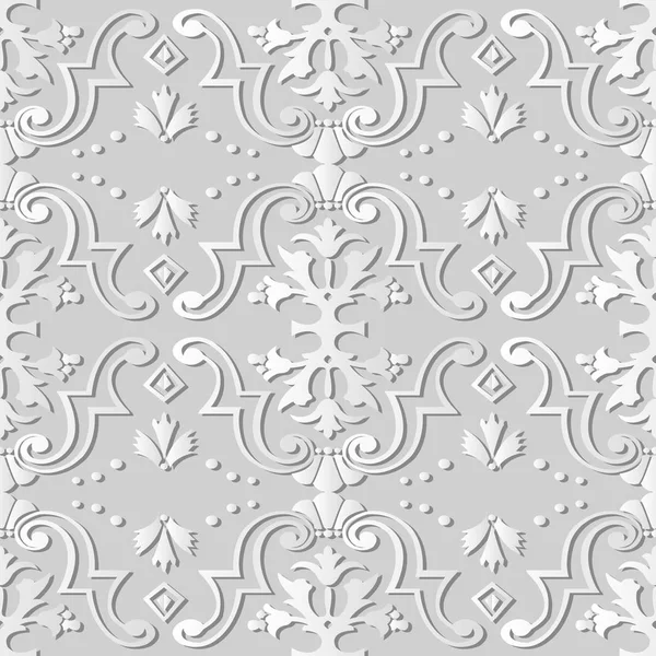 3D papier blanc art spirale courbe croix cadre fleur — Image vectorielle