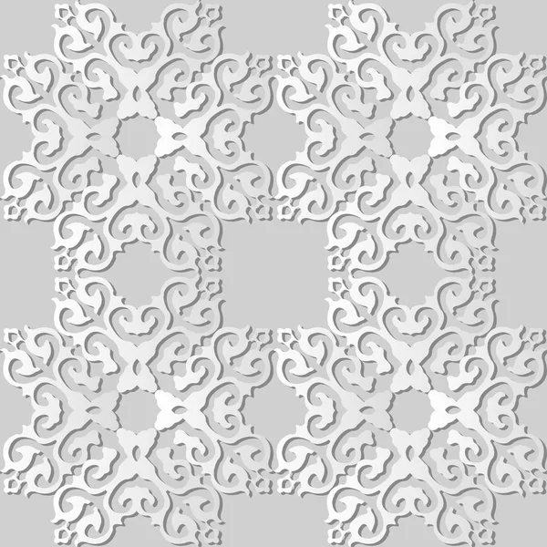 3D weißes Papier Kunst quadratische Kurve Kreuz Kamm Rahmen — Stockvektor